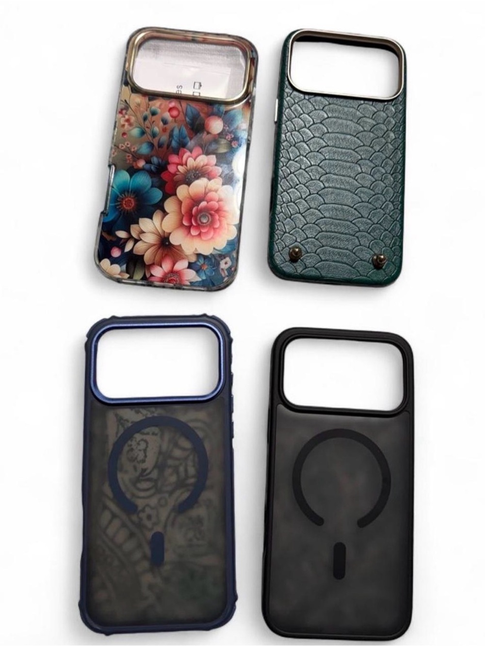 Universal Floral & Textured Phone Case Bundle - Green, Black, Blue, Multicolor